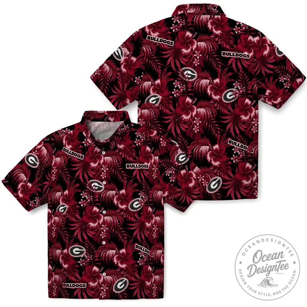 Tropical Floral Summer Apparel - Georgia Bulldogs Hawaiian Shirt