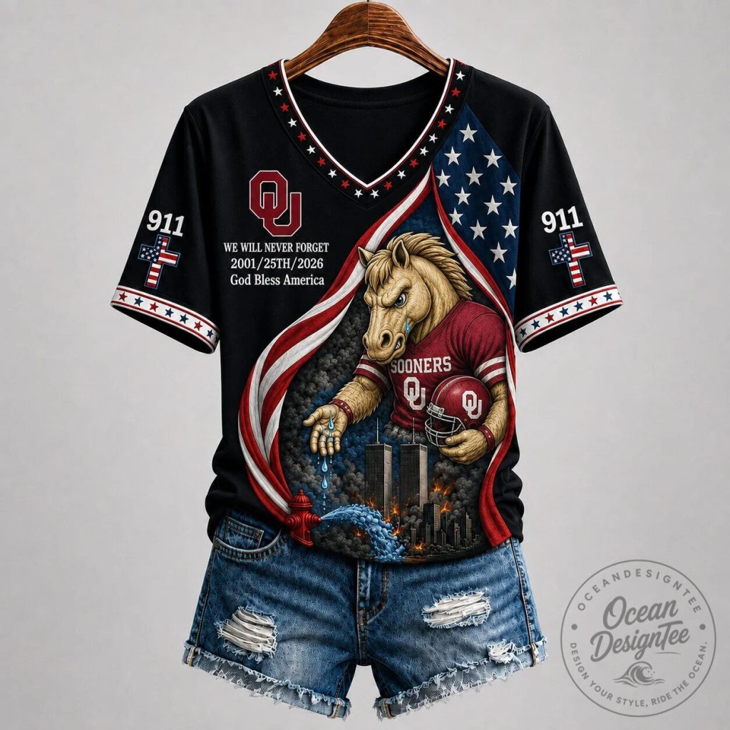Oklahoma Sooners Never Forget 911 God Bless America Commemorative T-Shirt Oklahoma Sooners Never Forget 9/11 God Bless America Commemorative T-Shirt