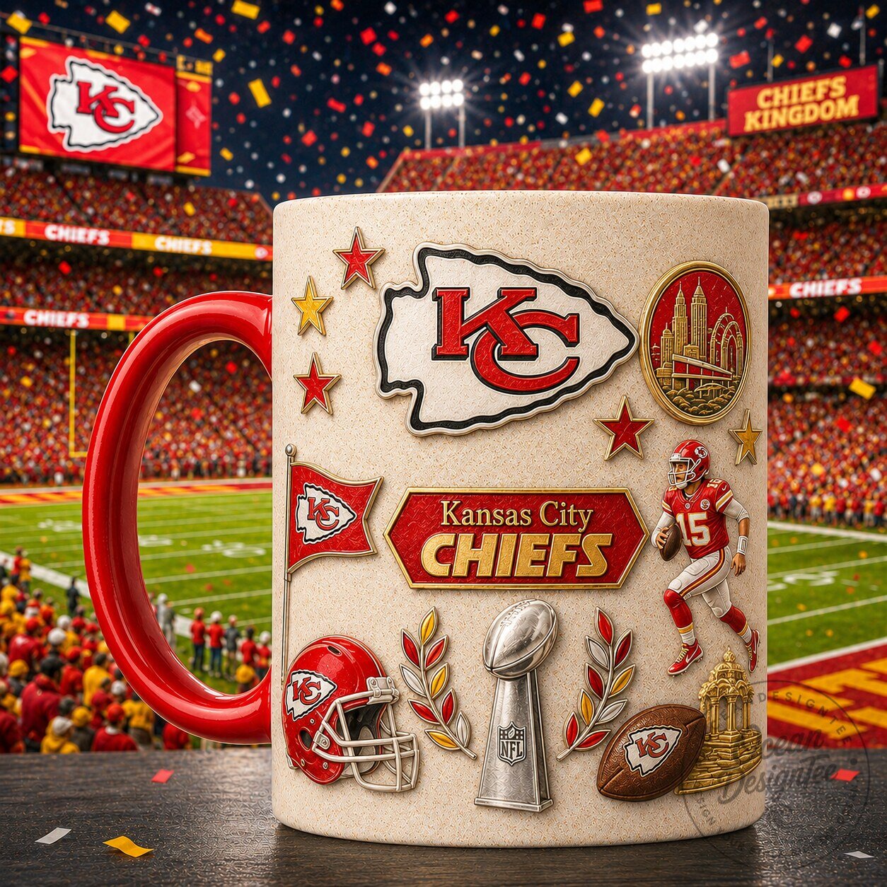 Kansas City Chiefs NFL Fan Mug, Premium Football Team Coffee Cup