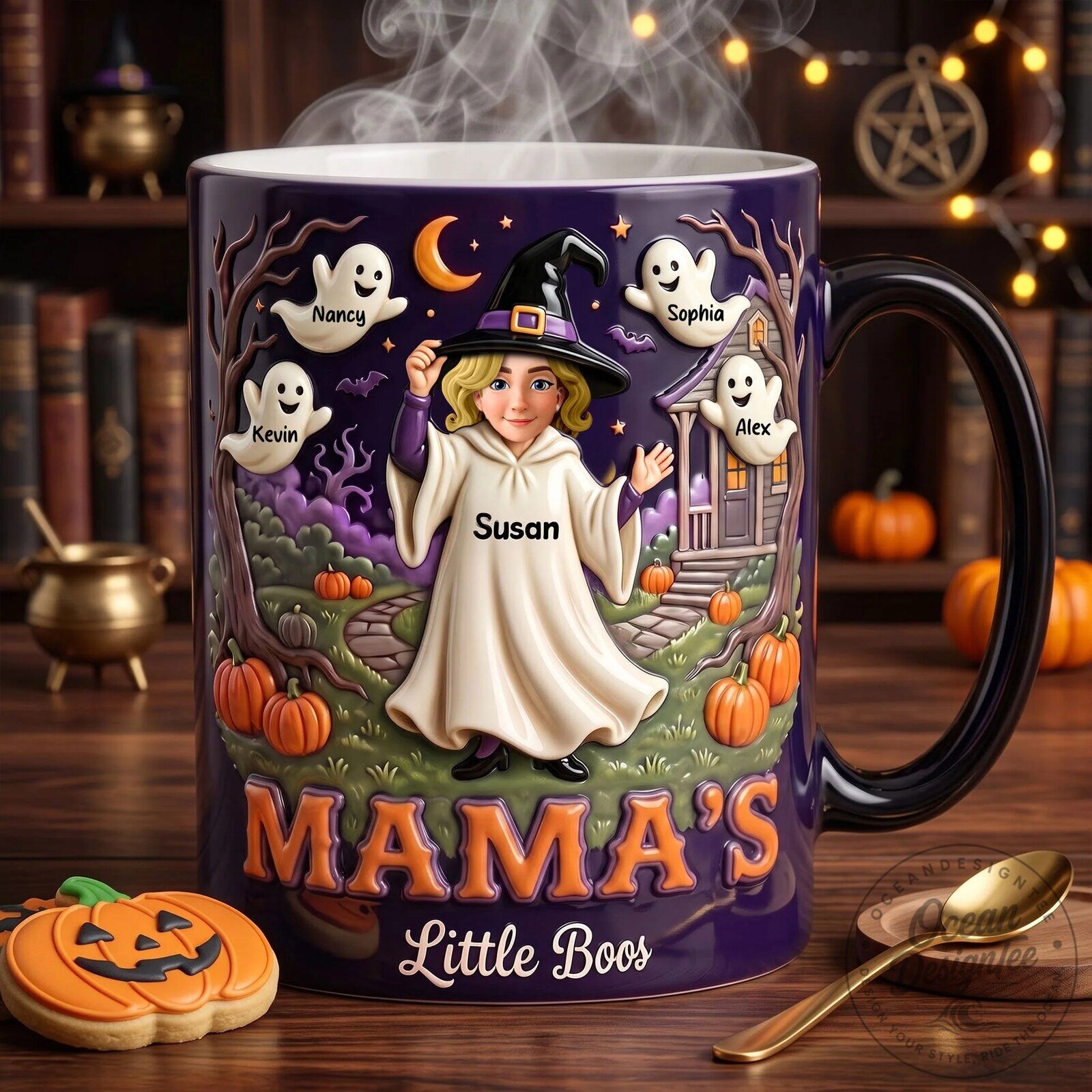 Mama's Little Boos Halloween Personalized Magic Mug