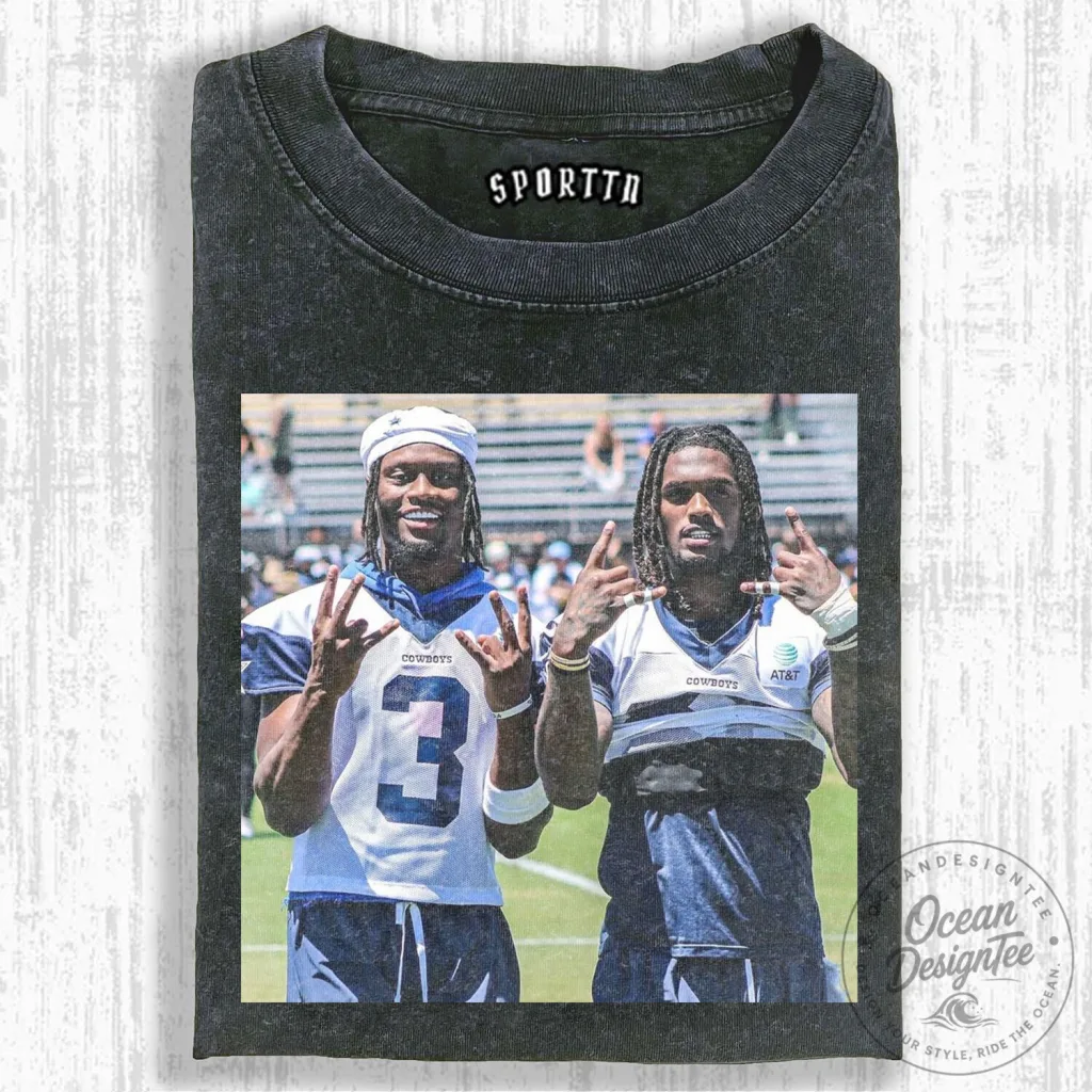 George Pickens CeeDee Lamb Dallas Cowboys Football T-Shirt 10 George Pickens CeeDee Lamb Dallas Cowboys Football T-Shirt