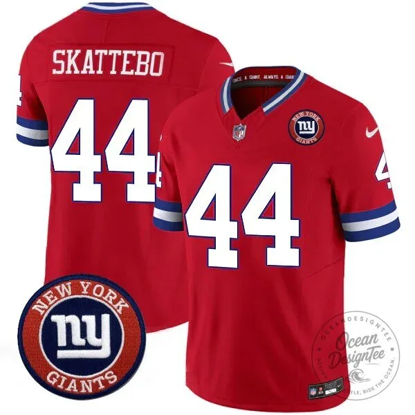 Royal Blue Football Jersey for New York Giants featuring Cameron Skattebo 14 Royal Blue Football Jersey for New York Giants featuring Cameron Skattebo