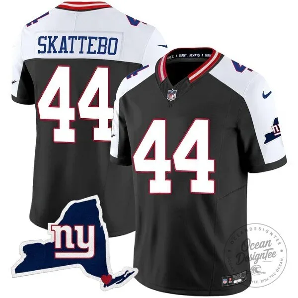 Black Football Jersey Number 44 for Cameron Skattebo, New York Giants 15 Black Football Jersey Number 44 for Cameron Skattebo, New York Giants
