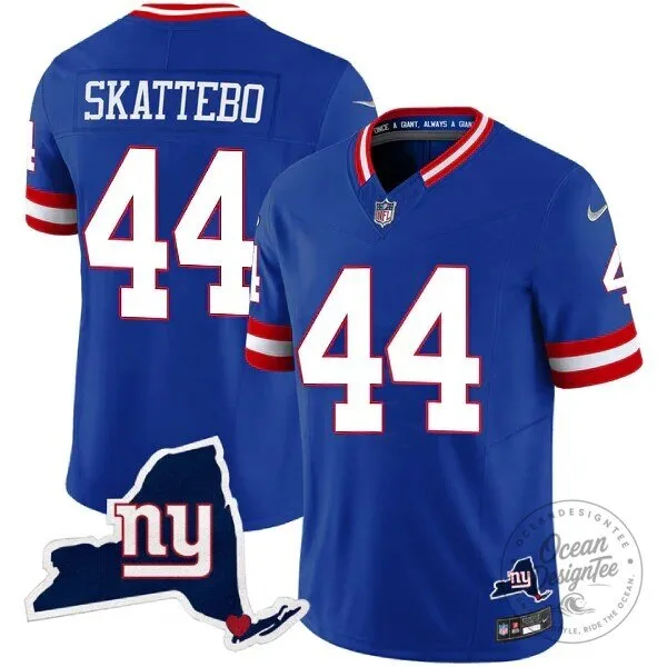 Black Football Jersey Number 44 for Cameron Skattebo, New York Giants 17 Black Football Jersey Number 44 for Cameron Skattebo, New York Giants
