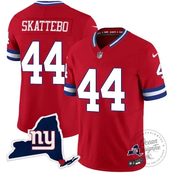 Black Football Jersey Number 44 for Cameron Skattebo, New York Giants 19 Black Football Jersey Number 44 for Cameron Skattebo, New York Giants