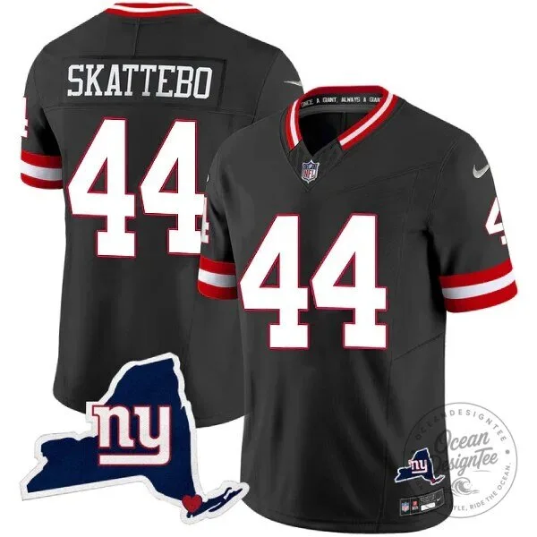 Black Football Jersey Number 44 for Cameron Skattebo, New York Giants 20 Black Football Jersey Number 44 for Cameron Skattebo, New York Giants