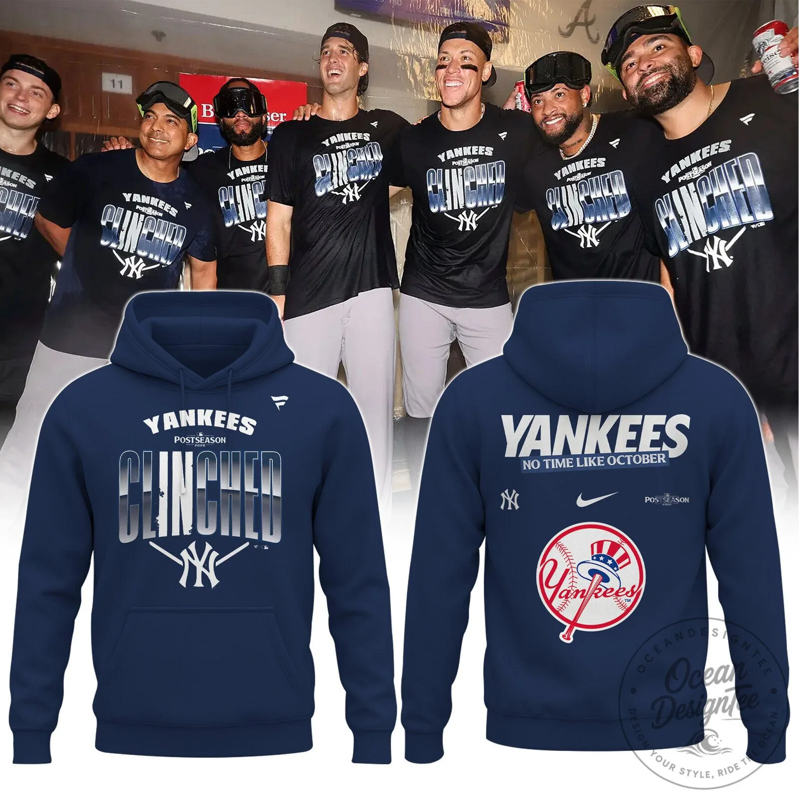 October Hoodie for Postseason Clinched by New York Yankees