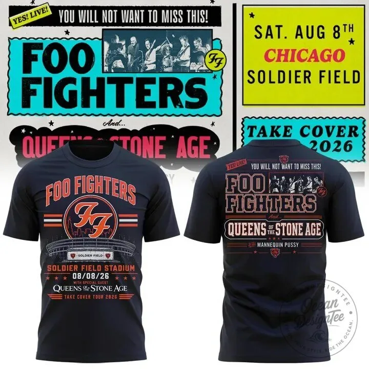 Soldier Field Foo Fighters Queens of the Stone Age Concert T-Shirt