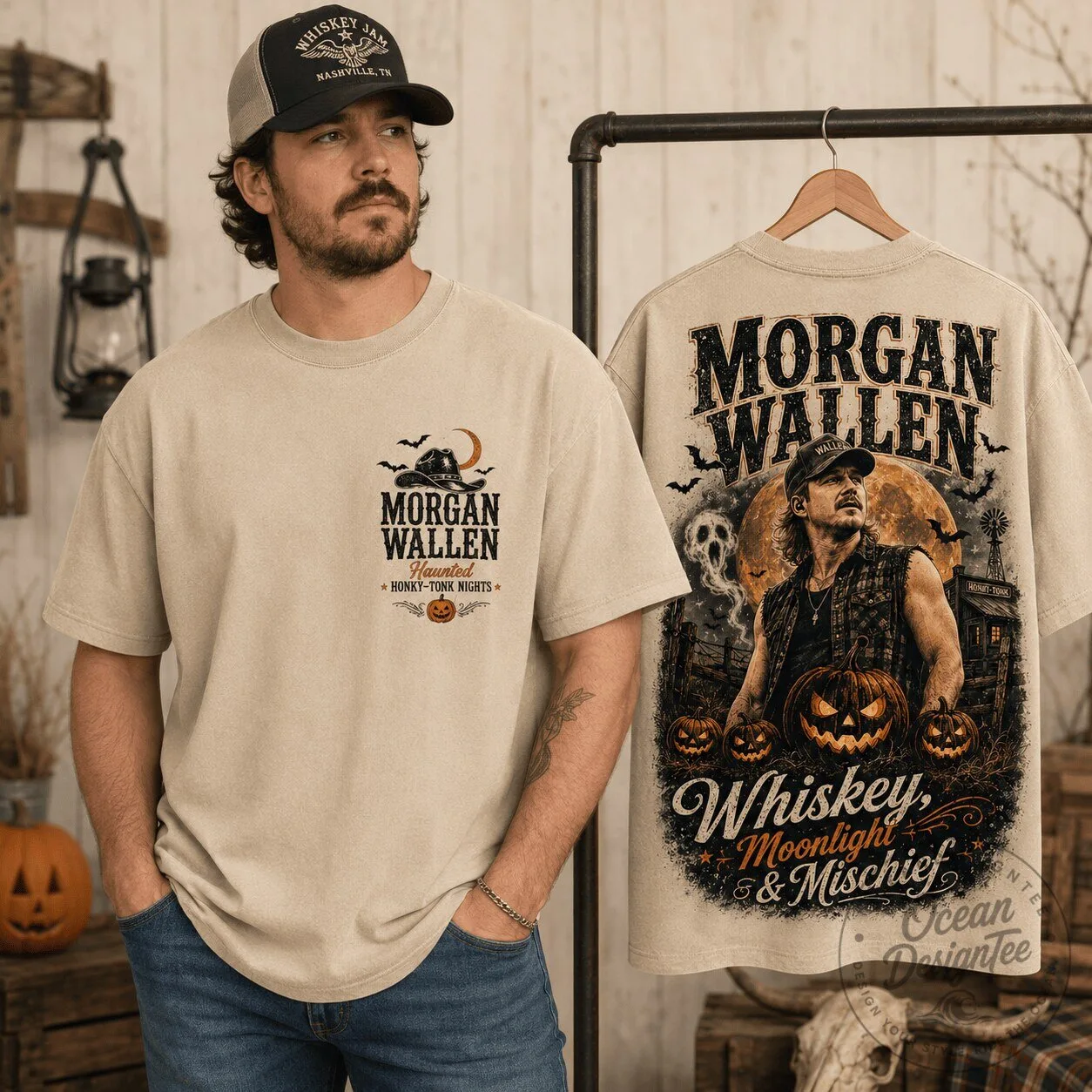 Morgan Wallen Whiskey Moonlight Mischief Halloween T-Shirt