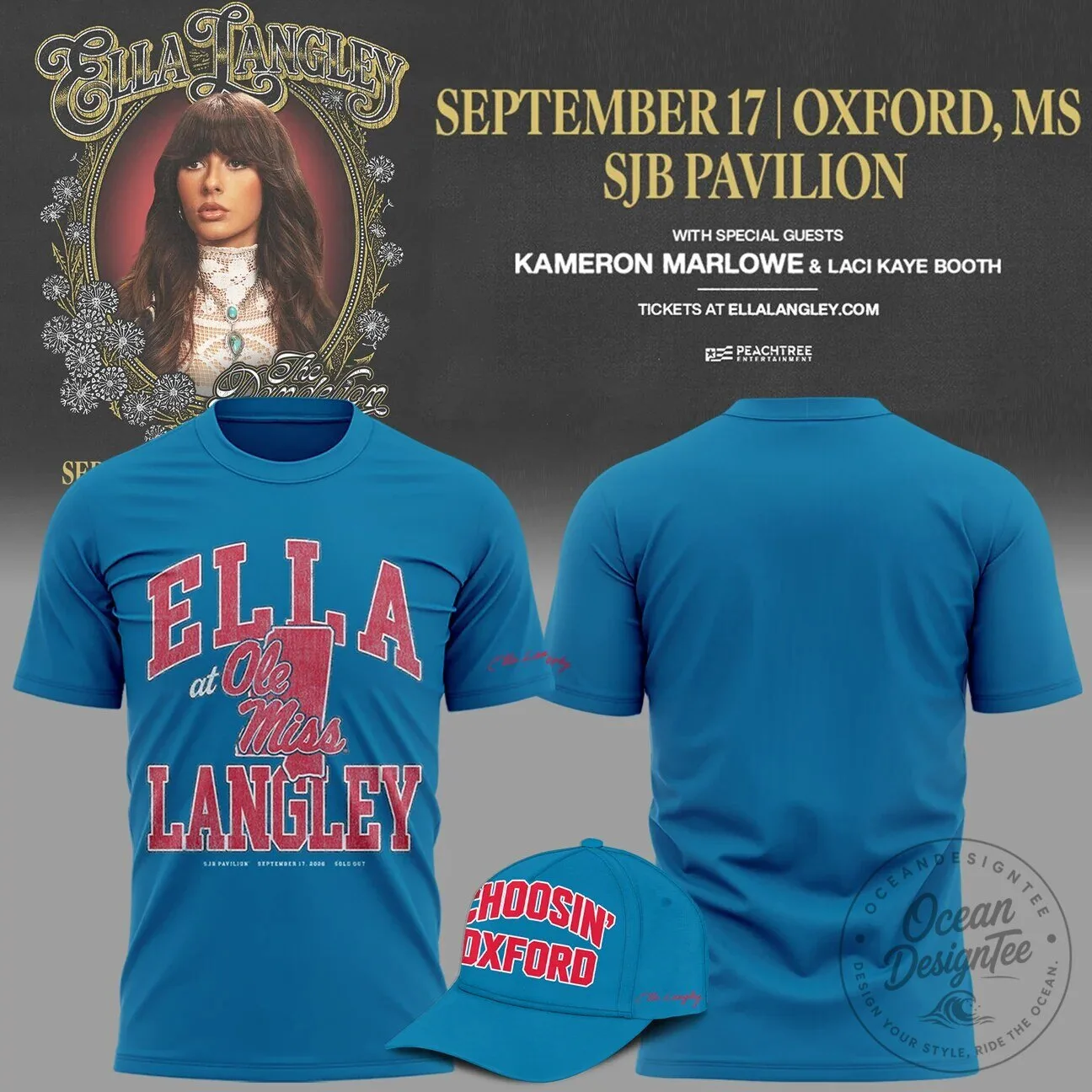 Ella Langley at Ole Miss Rebels Concert Blue T-Shirt