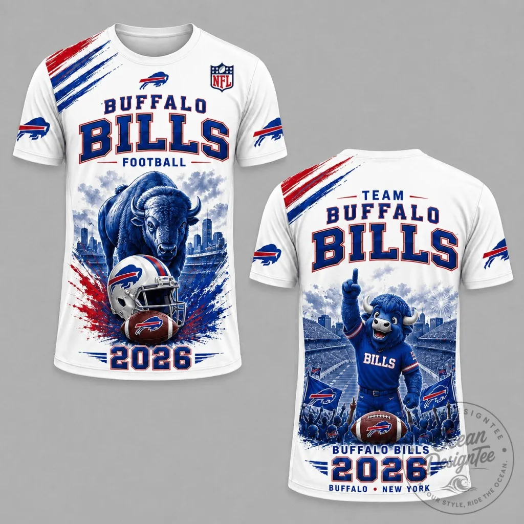 Buffalo Bills Shirt 2026 NFL Football Team Mascot White T-Shirt Buffalo Bills Shirt 2026 NFL Football Team Mascot White T-Shirt