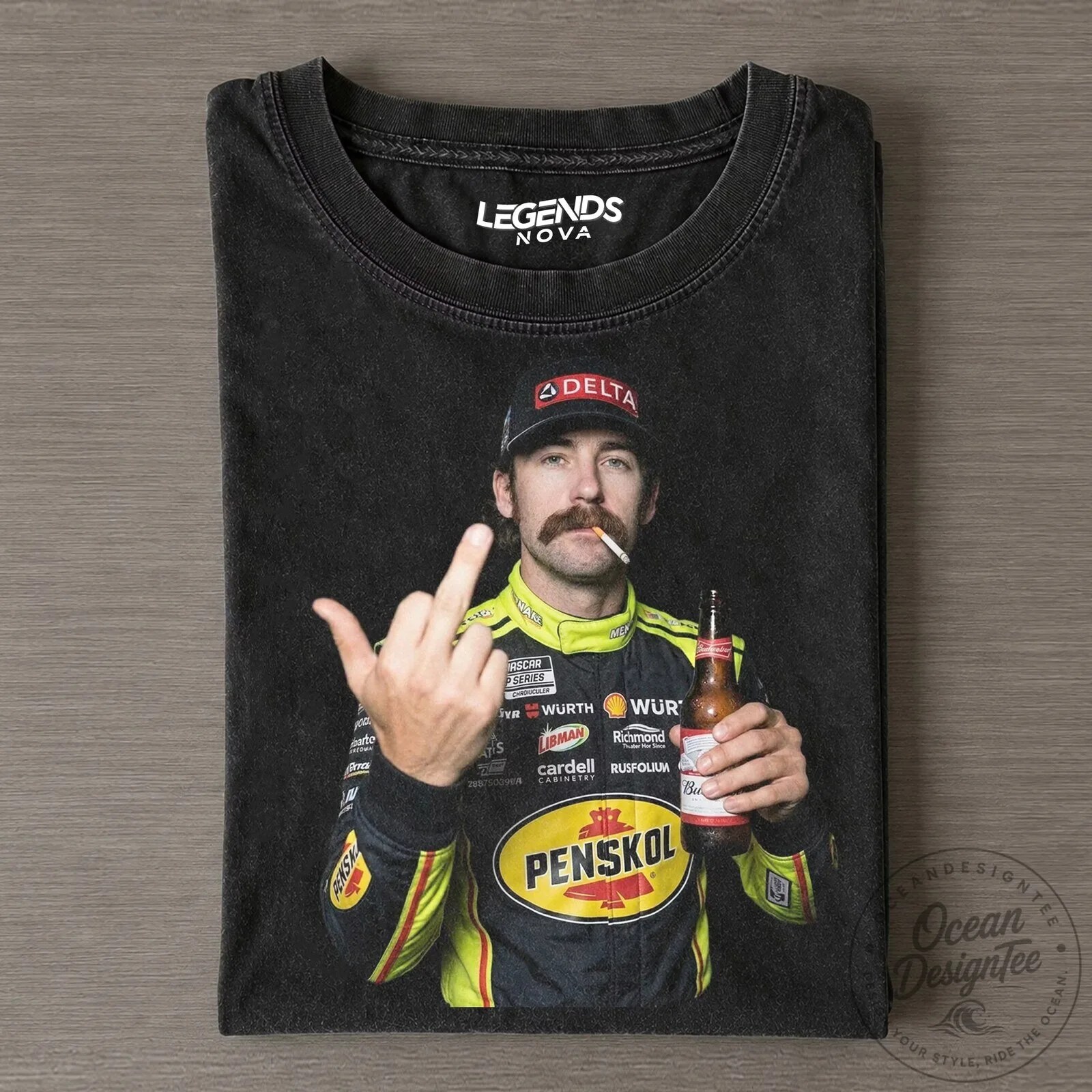 Ryan Blaney NASCAR Racing Driver Middle Finger Beer T-Shirt