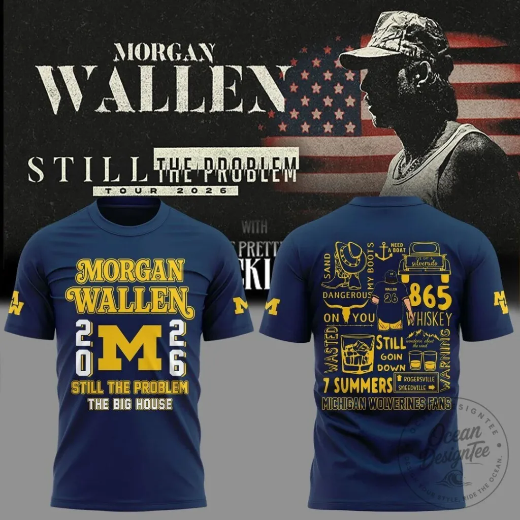 Michigan Wolverines T-Shirt for Morgan Wallen's Still The Problem Tour 1 Michigan Wolverines T-Shirt for Morgan Wallen's Still The Problem Tour
