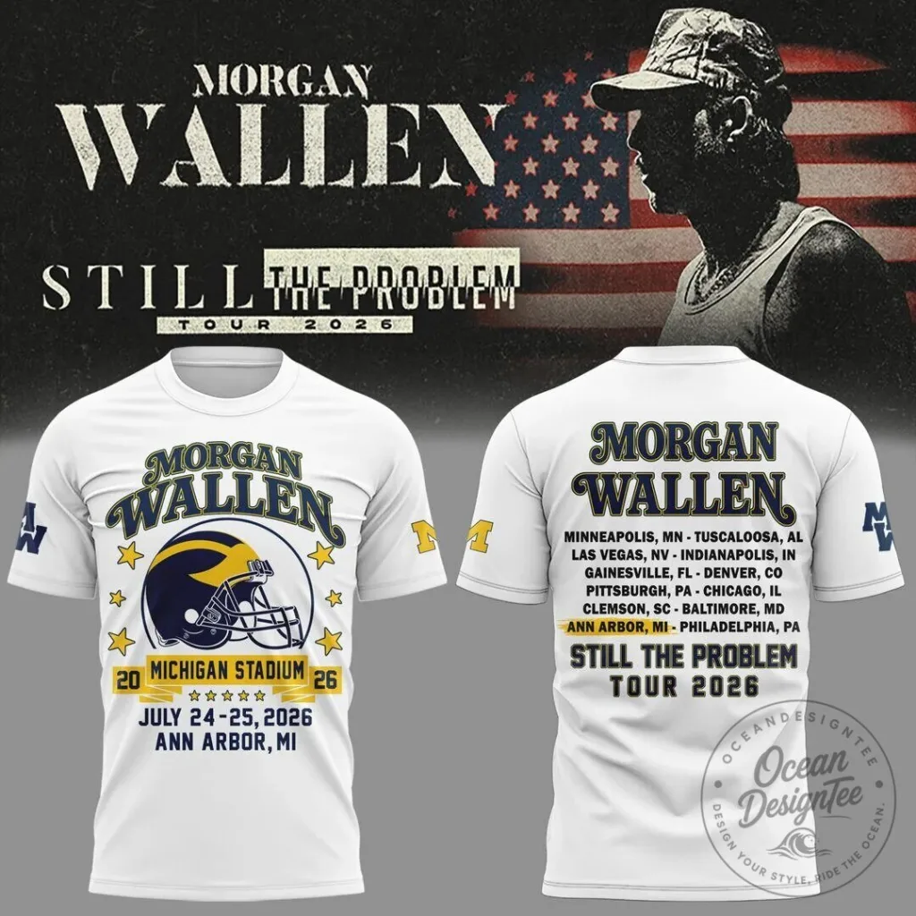 Michigan Stadium T-Shirt for the 2026 Still The Problem Tour by Morgan Wallen 53 Michigan Stadium T-Shirt for the 2026 Still The Problem Tour by Morgan Wallen