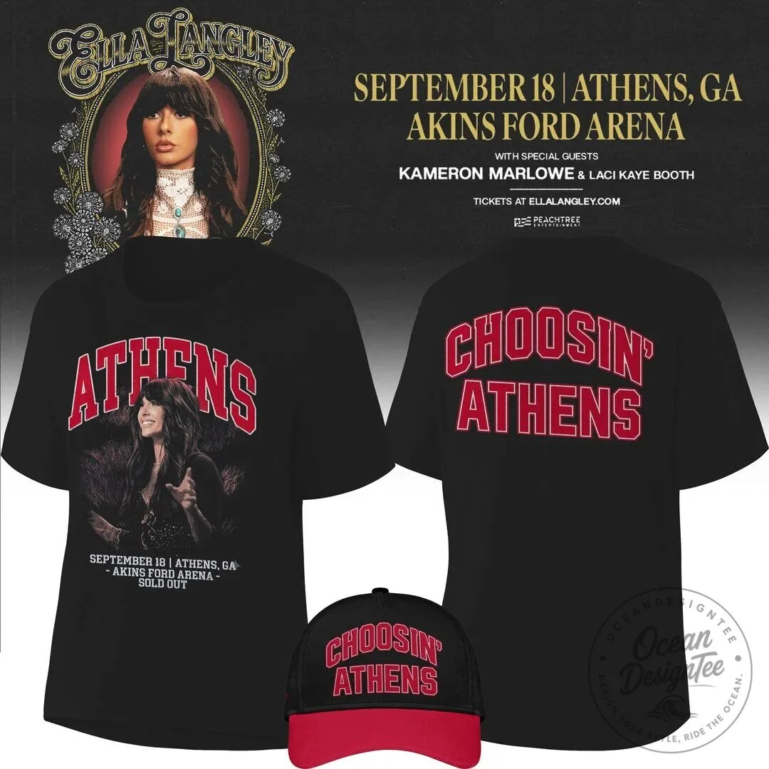 Black T-Shirt for Athens Georgia Concert by Ella Langley Choosin