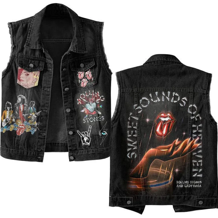 Rolling Stones Sweet Sounds of Heaven Denim Vest Jacket