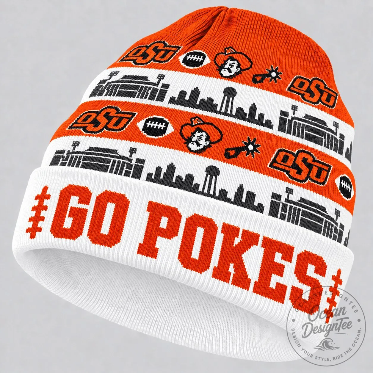 Oklahoma State Cowboys Football Team Go Pokes Fan Beanie Hat
