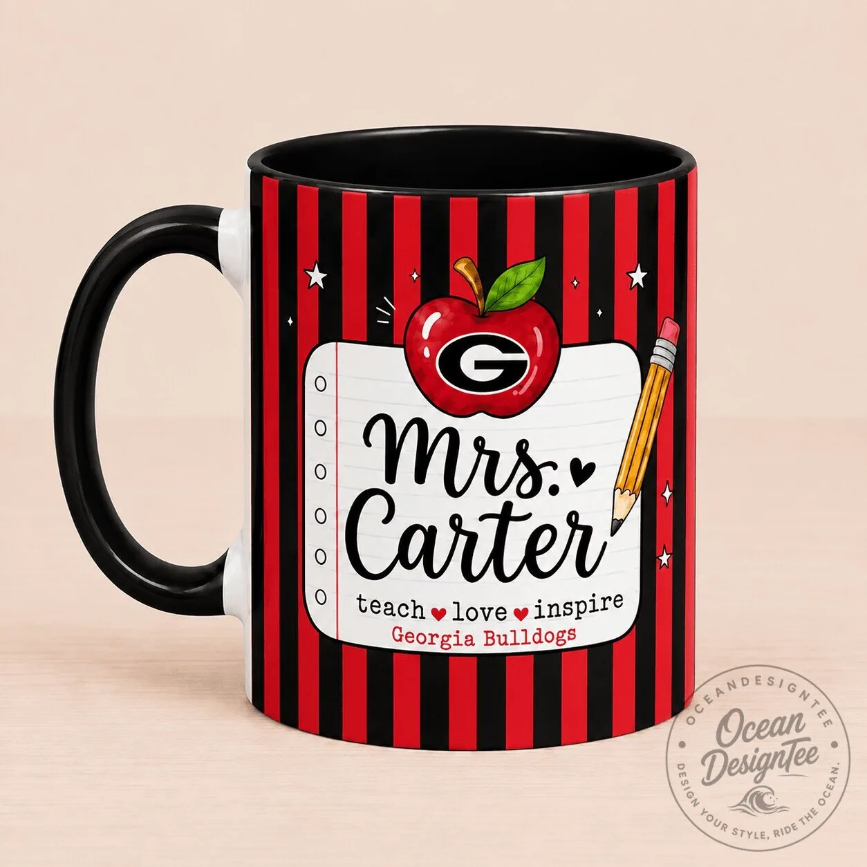 Georgia Bulldogs Personalized Teacher Appreciation Coffee Mug