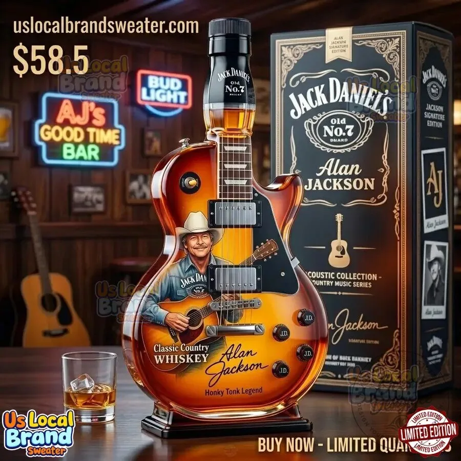 Jack Daniel's Alan Jackson Signature Guitar Whiskey Bottle Decanter