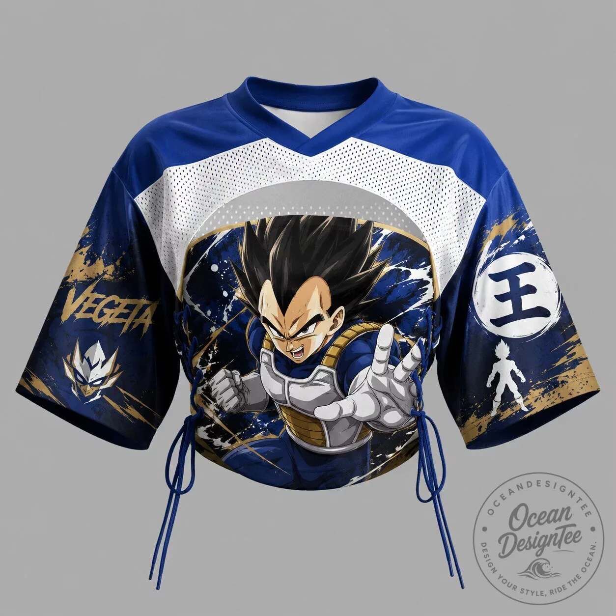 Dragon Ball Z Vegeta Super Saiyan Blue Mesh Crop Top