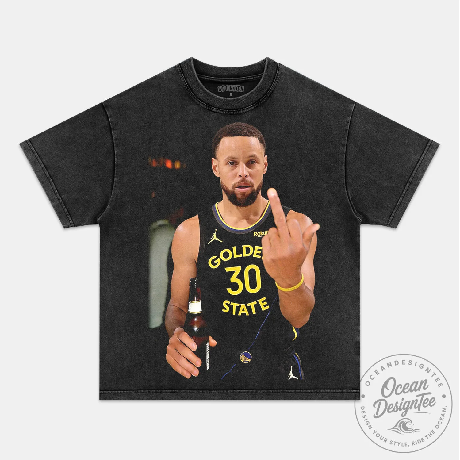 Stephen Curry Golden State Warriors Basketball Player Middle Finger T-Shirt