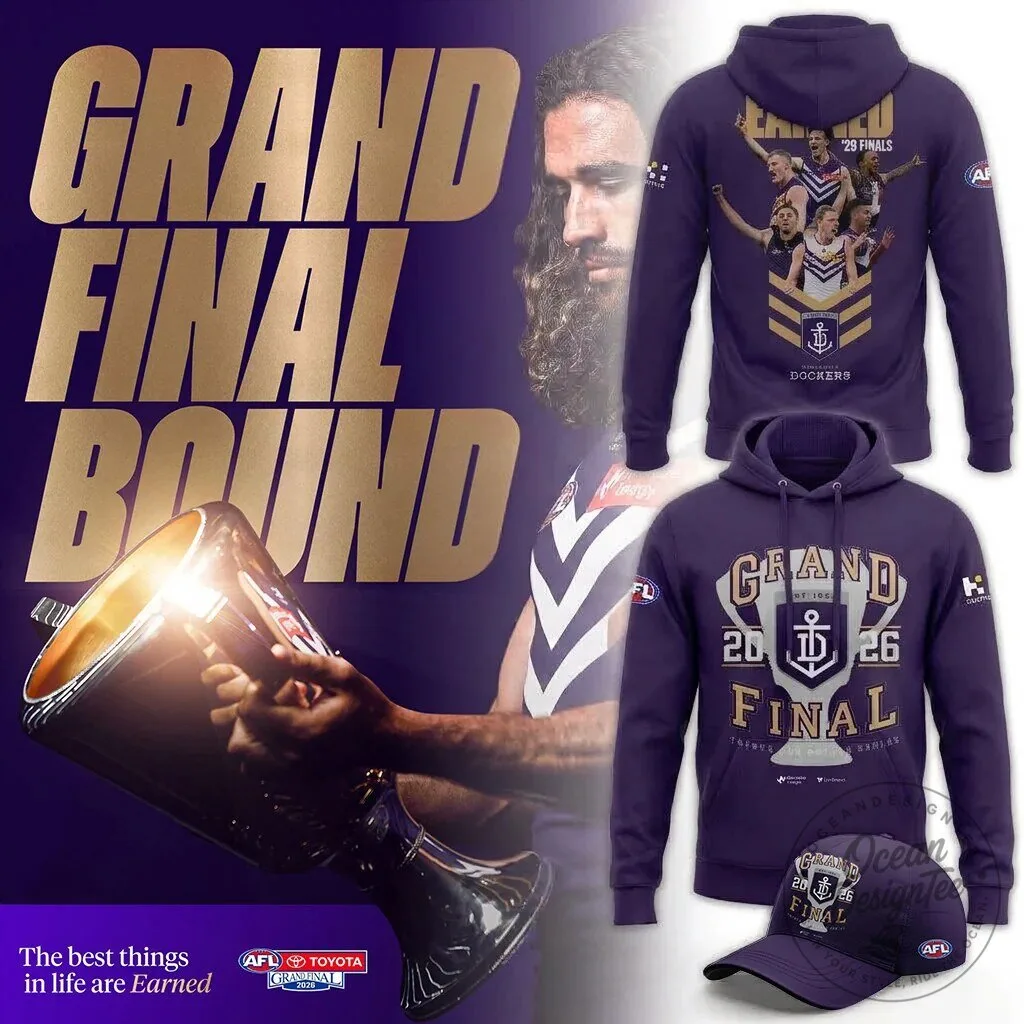 Australian Rules Football Hoodie for Fremantle Dockers - 2026 Grand Final Bound