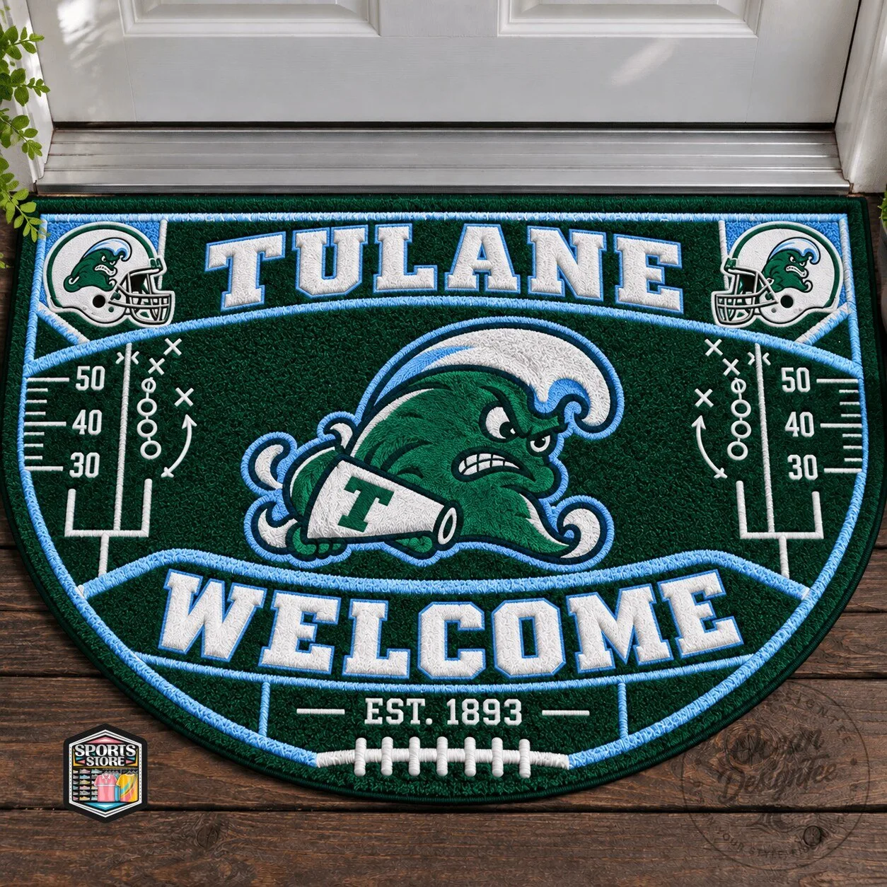 Tulane Green Wave Football Welcome Home Doormat