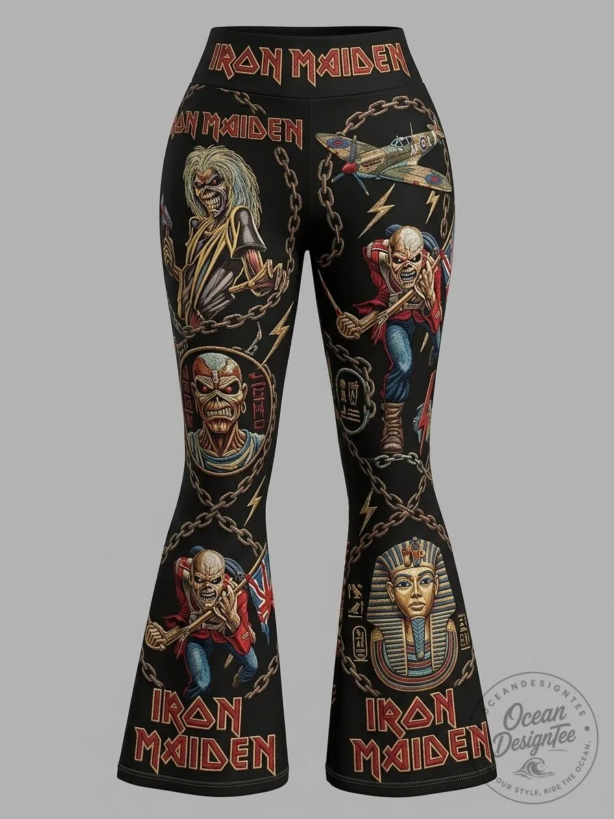 Iron Maiden Eddie The Head Flared Pants