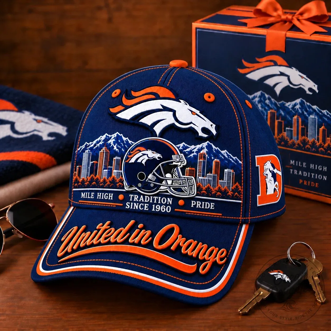 Denver Broncos United in Orange Mile High Tradition Baseball Cap Hat