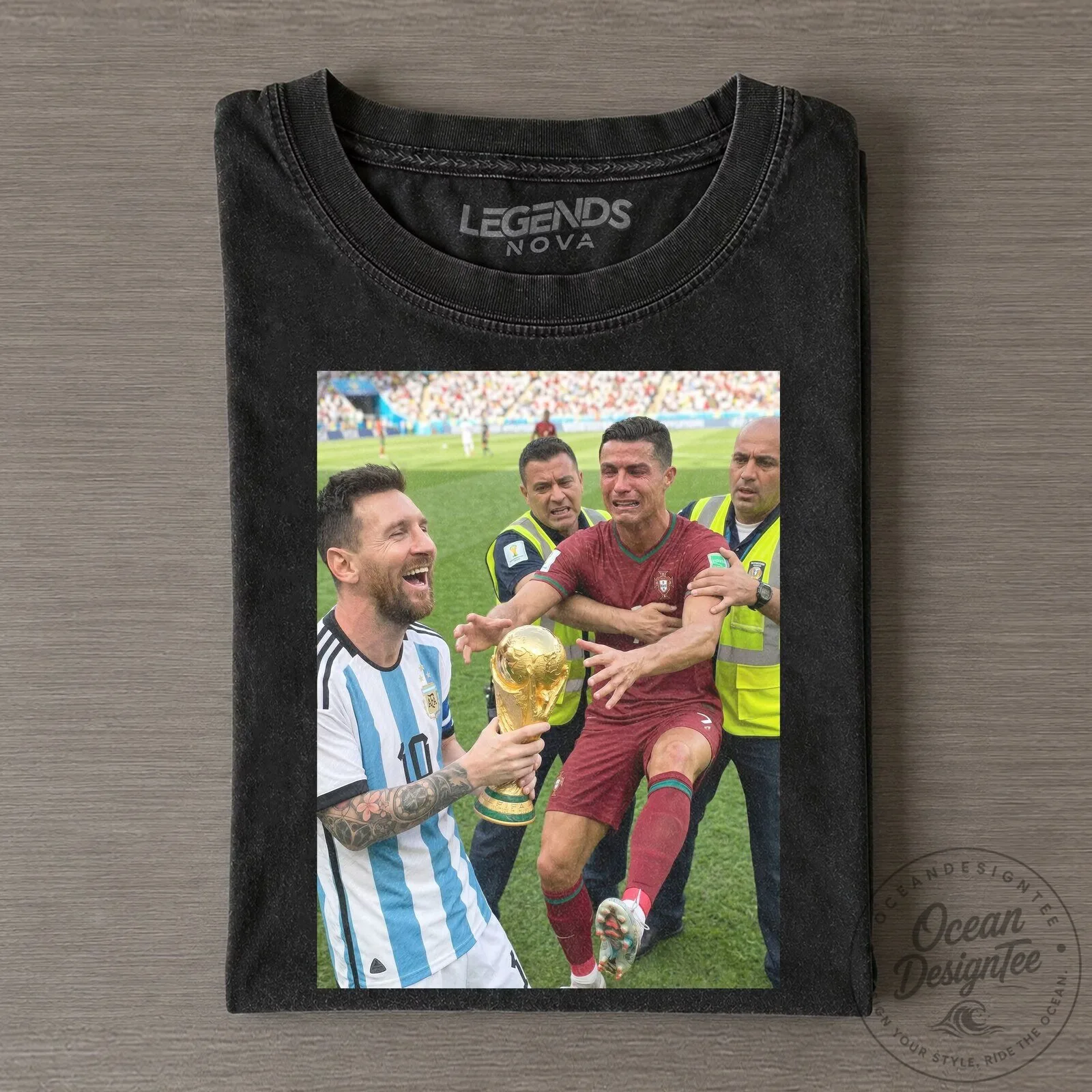 Funny World Cup Photo T-Shirt Featuring Cristiano Ronaldo and Lionel Messi 2 Funny World Cup Photo T-Shirt Featuring Cristiano Ronaldo and Lionel Messi