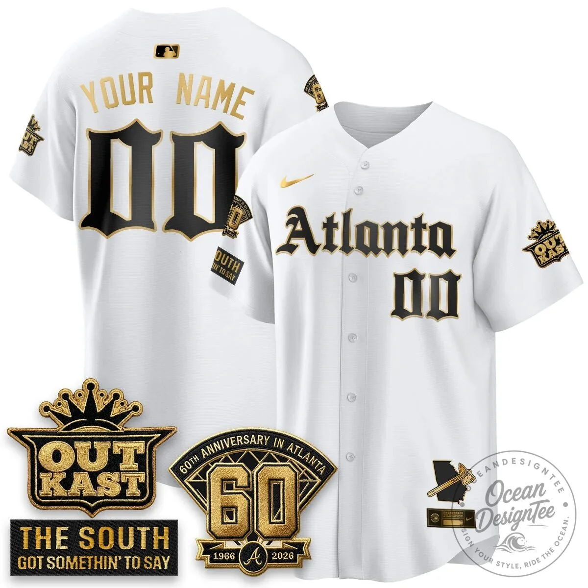 Atlanta OutKast 60th Anniversary Stitched Baseball Jersey