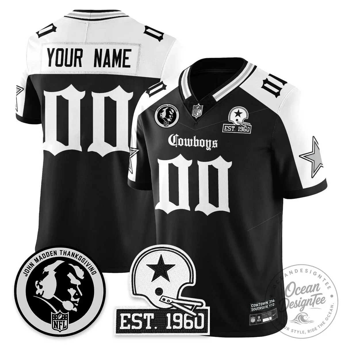 John Madden Dallas Cowboys Gothic Vapor Limited Edition Football Jersey