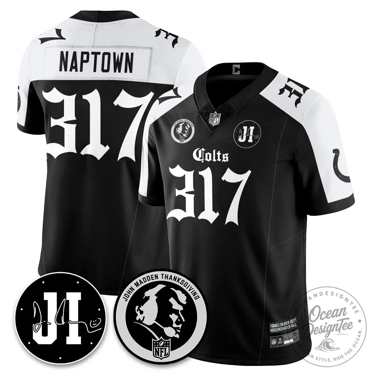 John Madden Thanksgiving Indianapolis Colts Football Jersey 33 John Madden Thanksgiving Indianapolis Colts Football Jersey