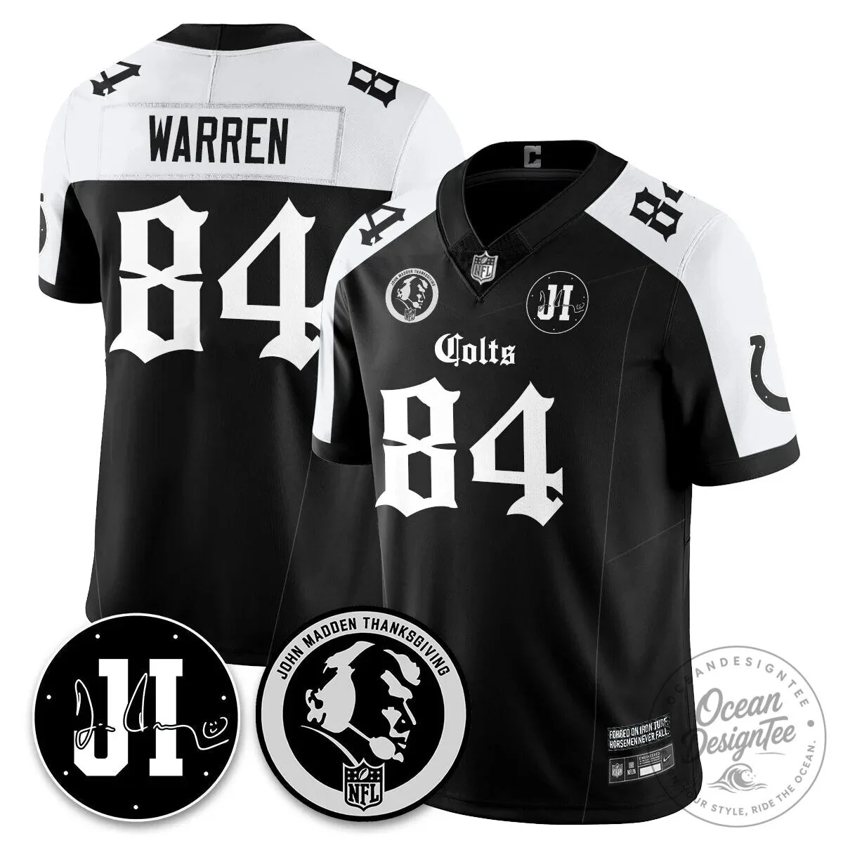 John Madden Thanksgiving Indianapolis Colts Football Jersey 37 John Madden Thanksgiving Indianapolis Colts Football Jersey