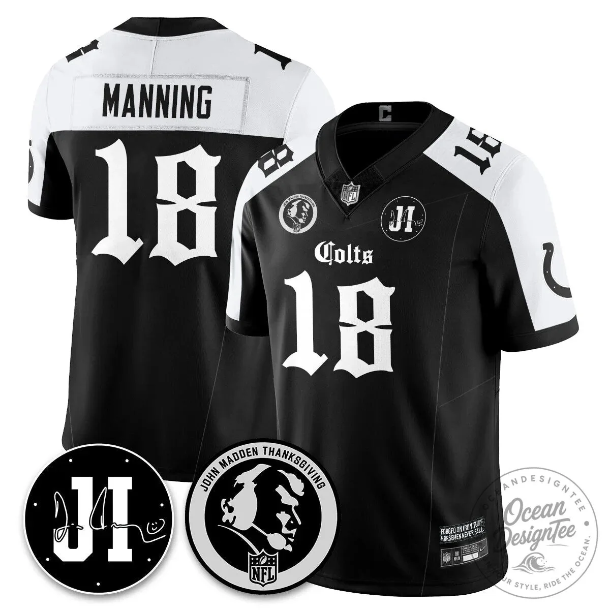 John Madden Thanksgiving Indianapolis Colts Football Jersey 38 John Madden Thanksgiving Indianapolis Colts Football Jersey
