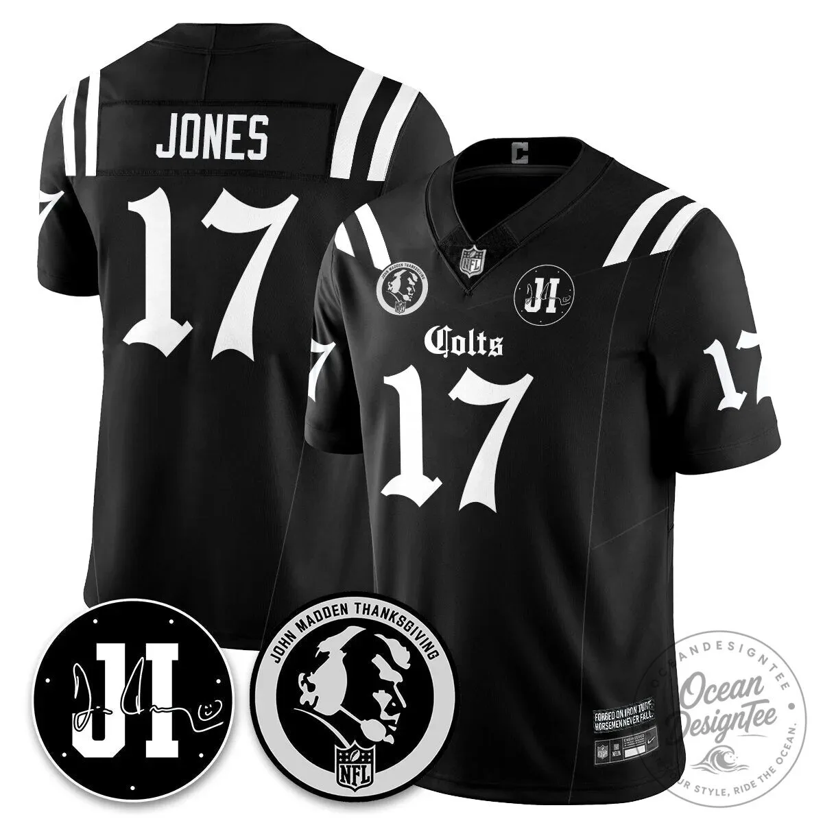 John Madden Thanksgiving Indianapolis Colts Football Jersey 39 John Madden Thanksgiving Indianapolis Colts Football Jersey