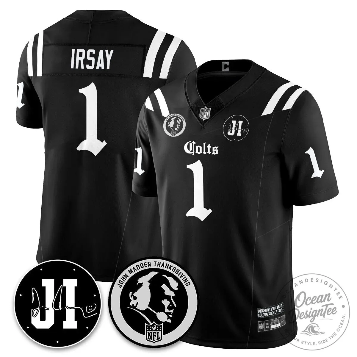 John Madden Thanksgiving Indianapolis Colts Football Jersey 41 John Madden Thanksgiving Indianapolis Colts Football Jersey