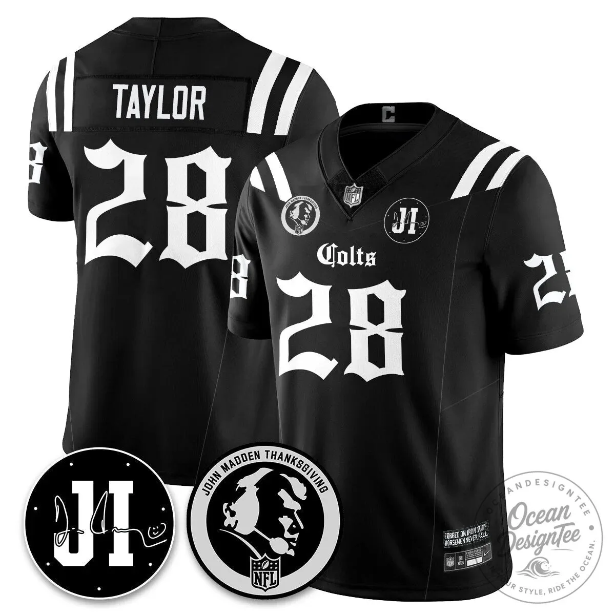 John Madden Thanksgiving Indianapolis Colts Football Jersey 42 John Madden Thanksgiving Indianapolis Colts Football Jersey