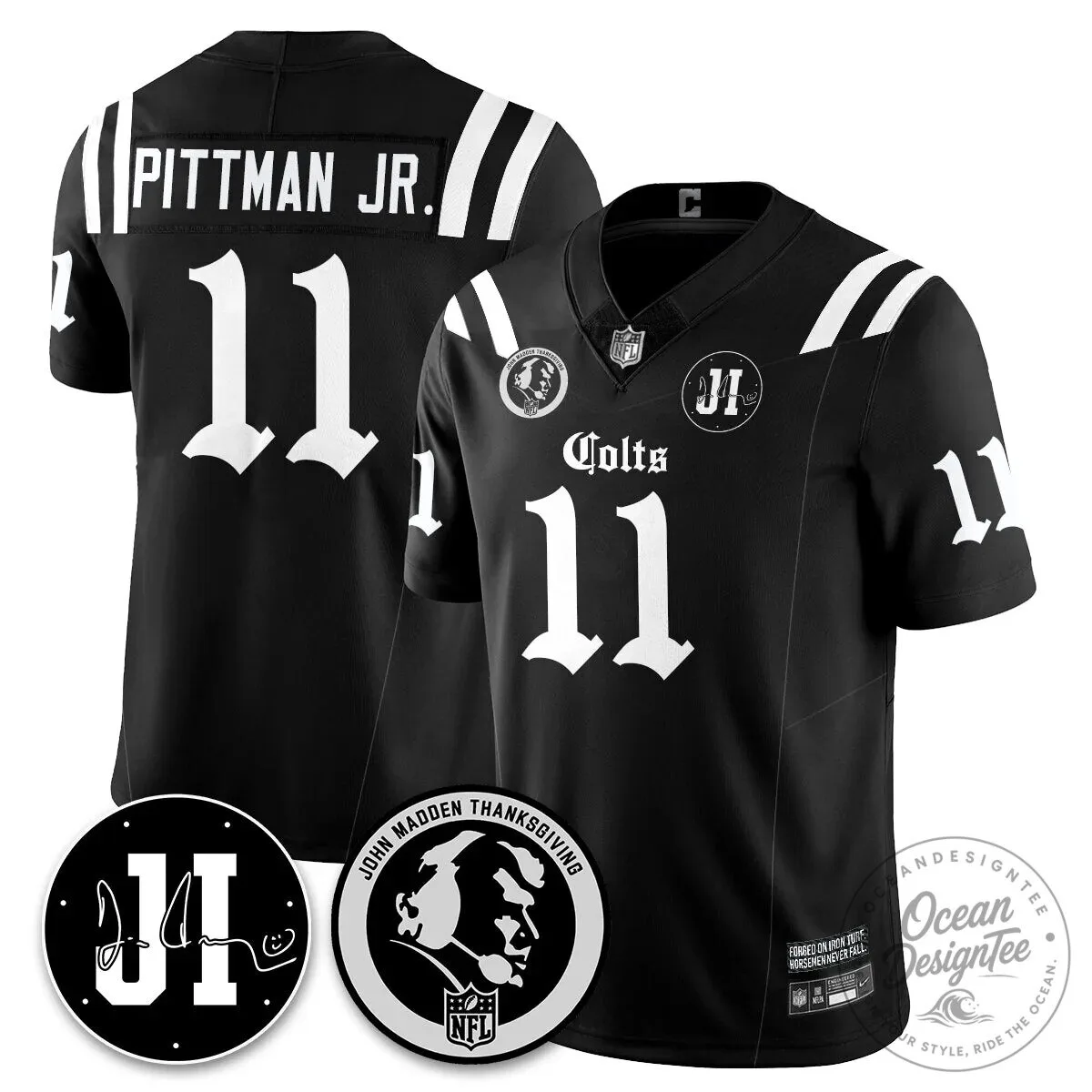 John Madden Thanksgiving Indianapolis Colts Football Jersey 43 John Madden Thanksgiving Indianapolis Colts Football Jersey