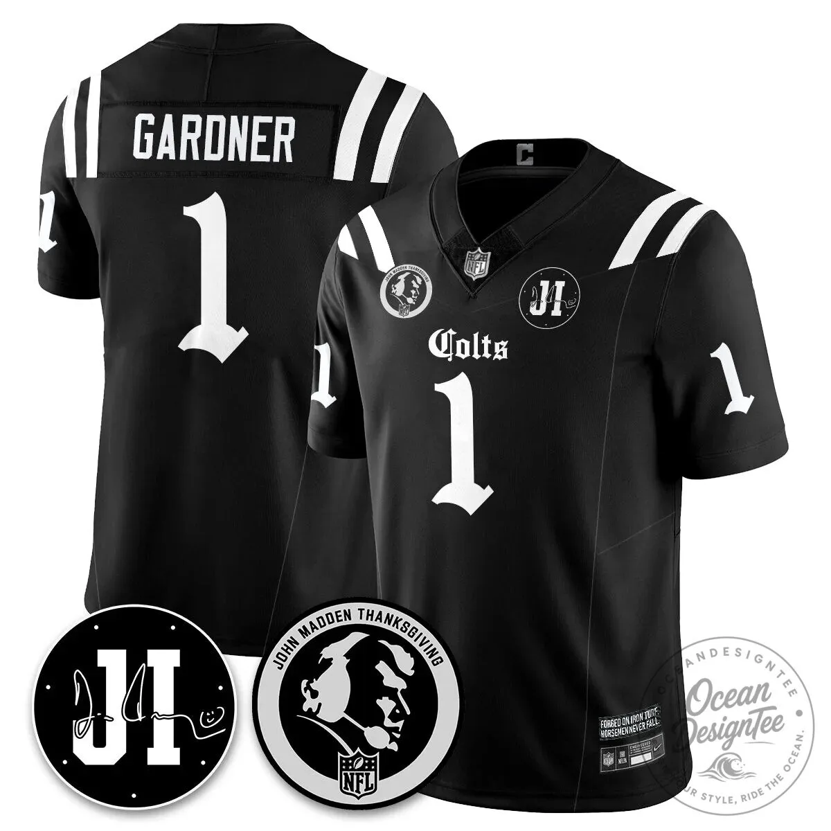 John Madden Thanksgiving Indianapolis Colts Football Jersey 44 John Madden Thanksgiving Indianapolis Colts Football Jersey