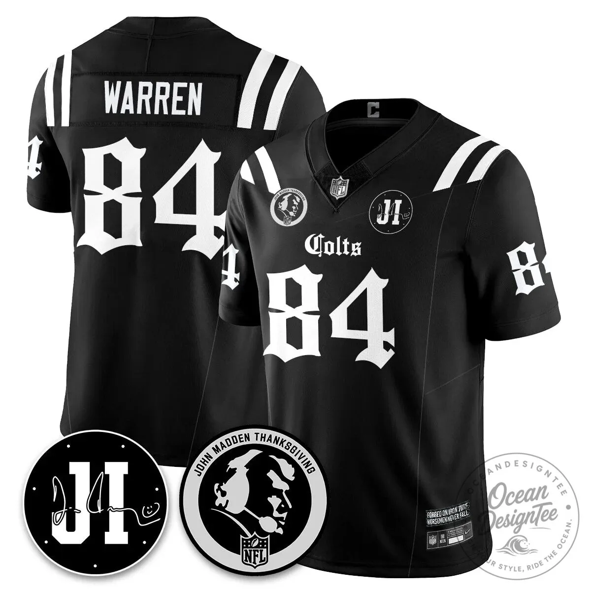 John Madden Thanksgiving Indianapolis Colts Football Jersey 45 John Madden Thanksgiving Indianapolis Colts Football Jersey