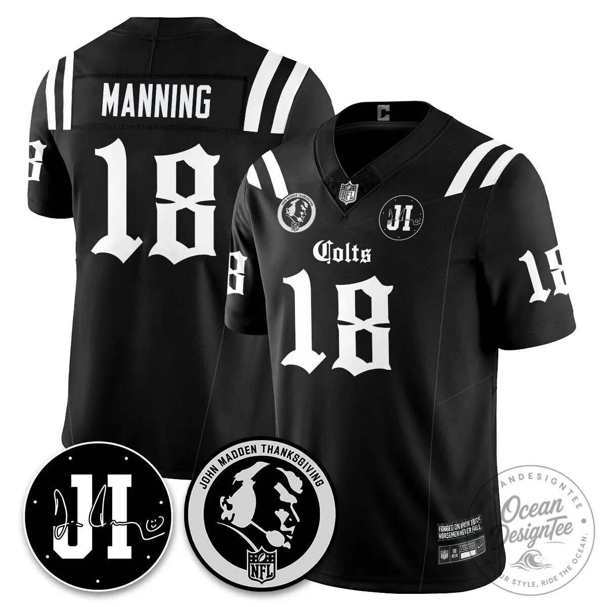 John Madden Thanksgiving Indianapolis Colts Football Jersey 46 John Madden Thanksgiving Indianapolis Colts Football Jersey