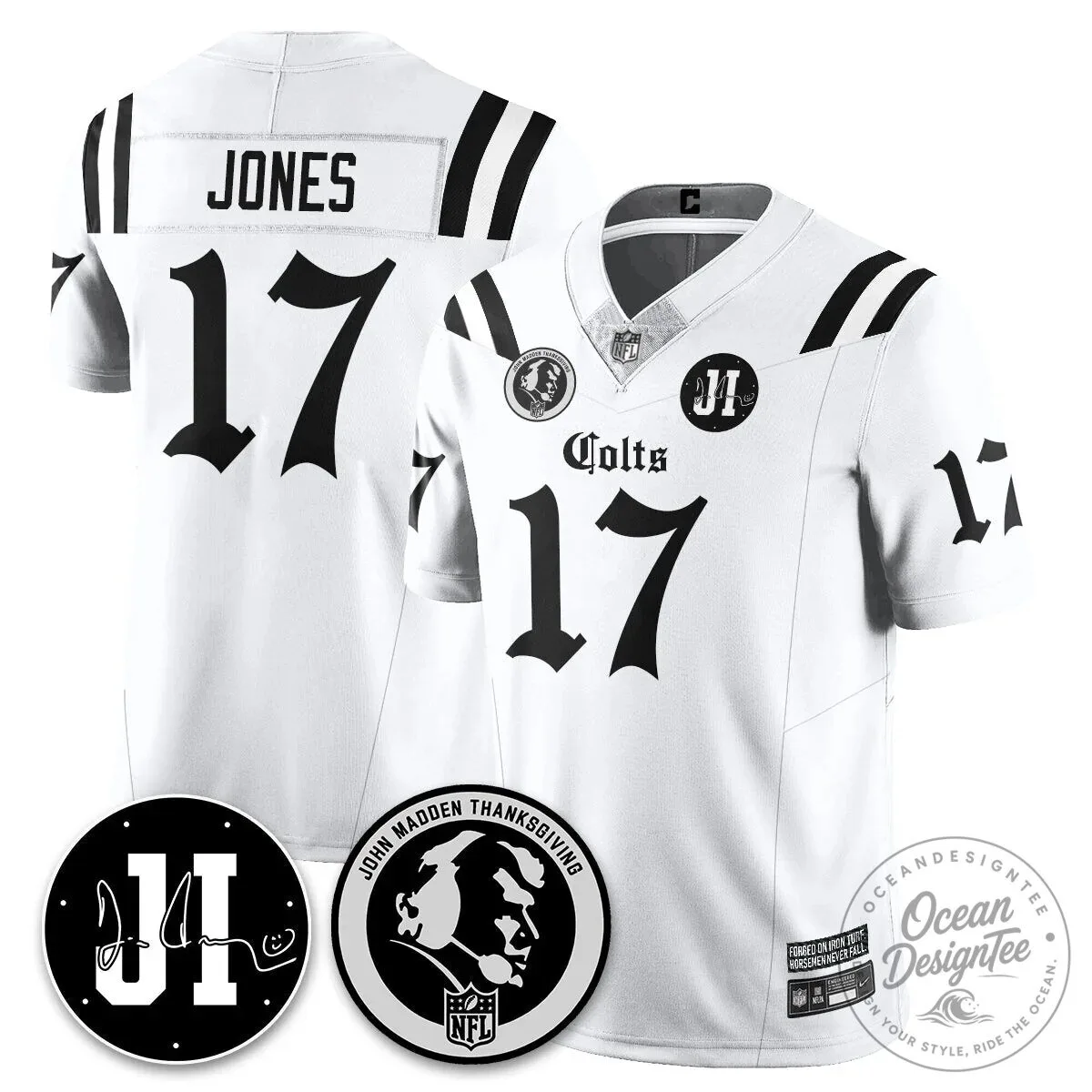 John Madden Thanksgiving Indianapolis Colts Football Jersey 47 John Madden Thanksgiving Indianapolis Colts Football Jersey