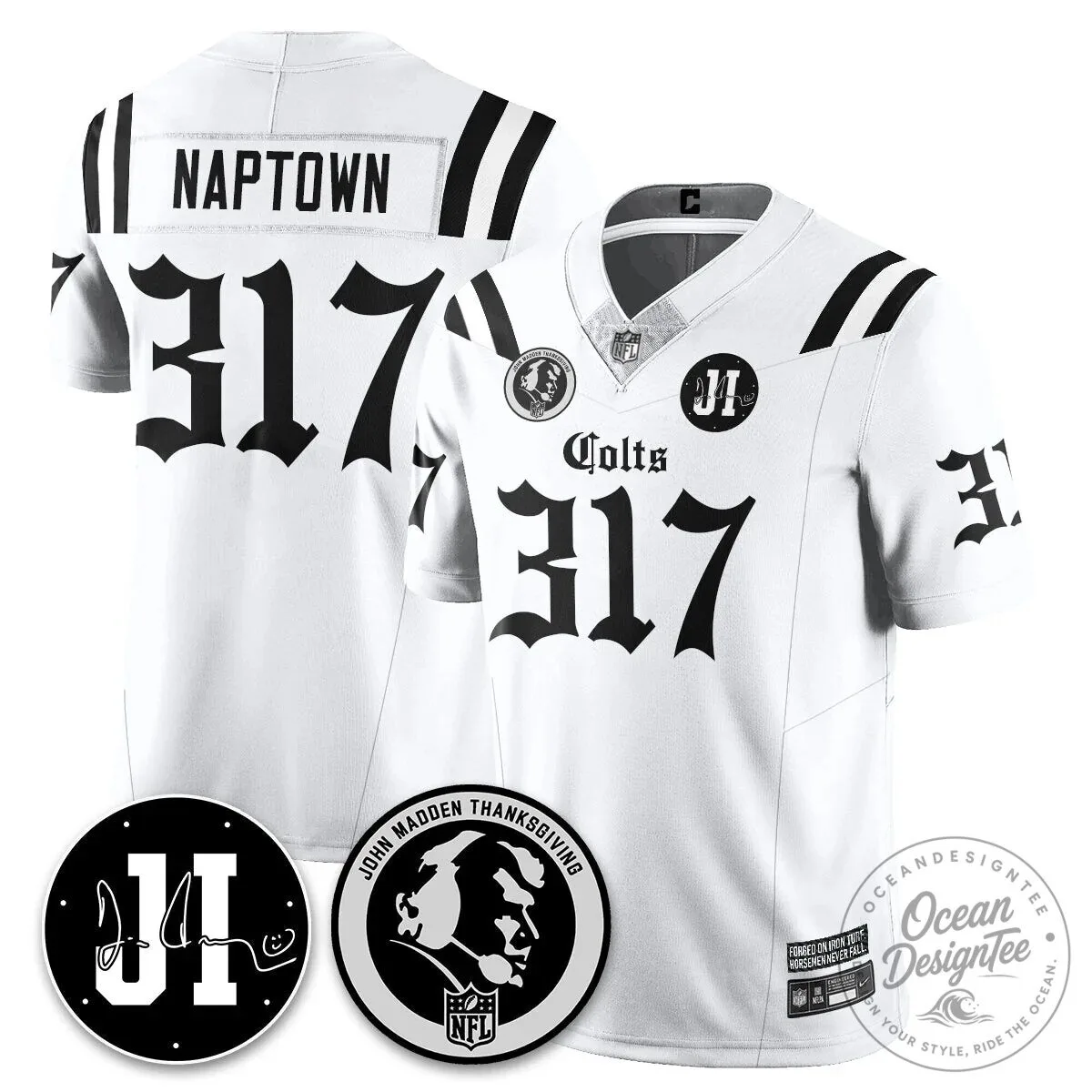 John Madden Thanksgiving Indianapolis Colts Football Jersey 48 John Madden Thanksgiving Indianapolis Colts Football Jersey
