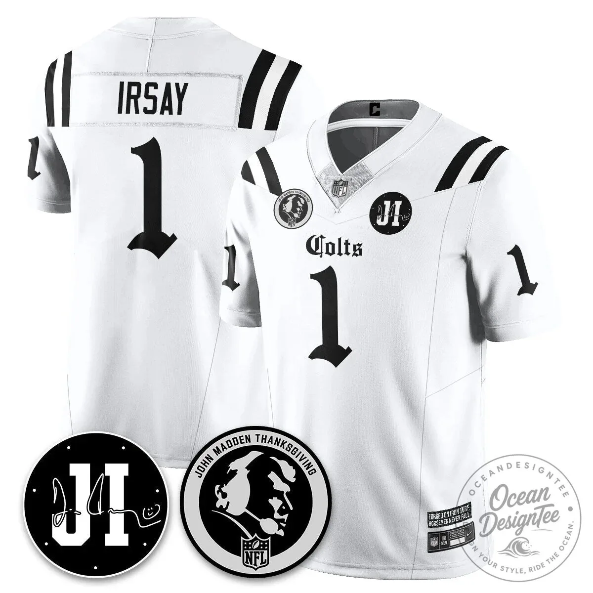 John Madden Thanksgiving Indianapolis Colts Football Jersey 49 John Madden Thanksgiving Indianapolis Colts Football Jersey