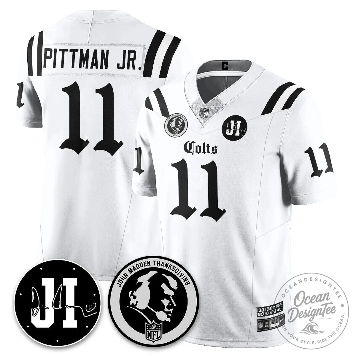 John Madden Thanksgiving Indianapolis Colts Football Jersey 51 John Madden Thanksgiving Indianapolis Colts Football Jersey