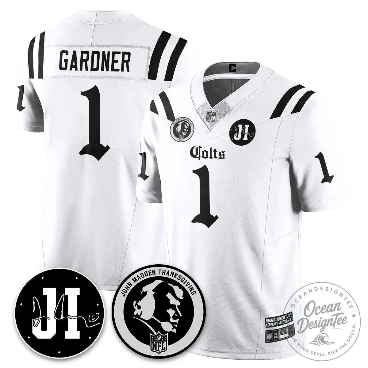 John Madden Thanksgiving Indianapolis Colts Football Jersey 52 John Madden Thanksgiving Indianapolis Colts Football Jersey