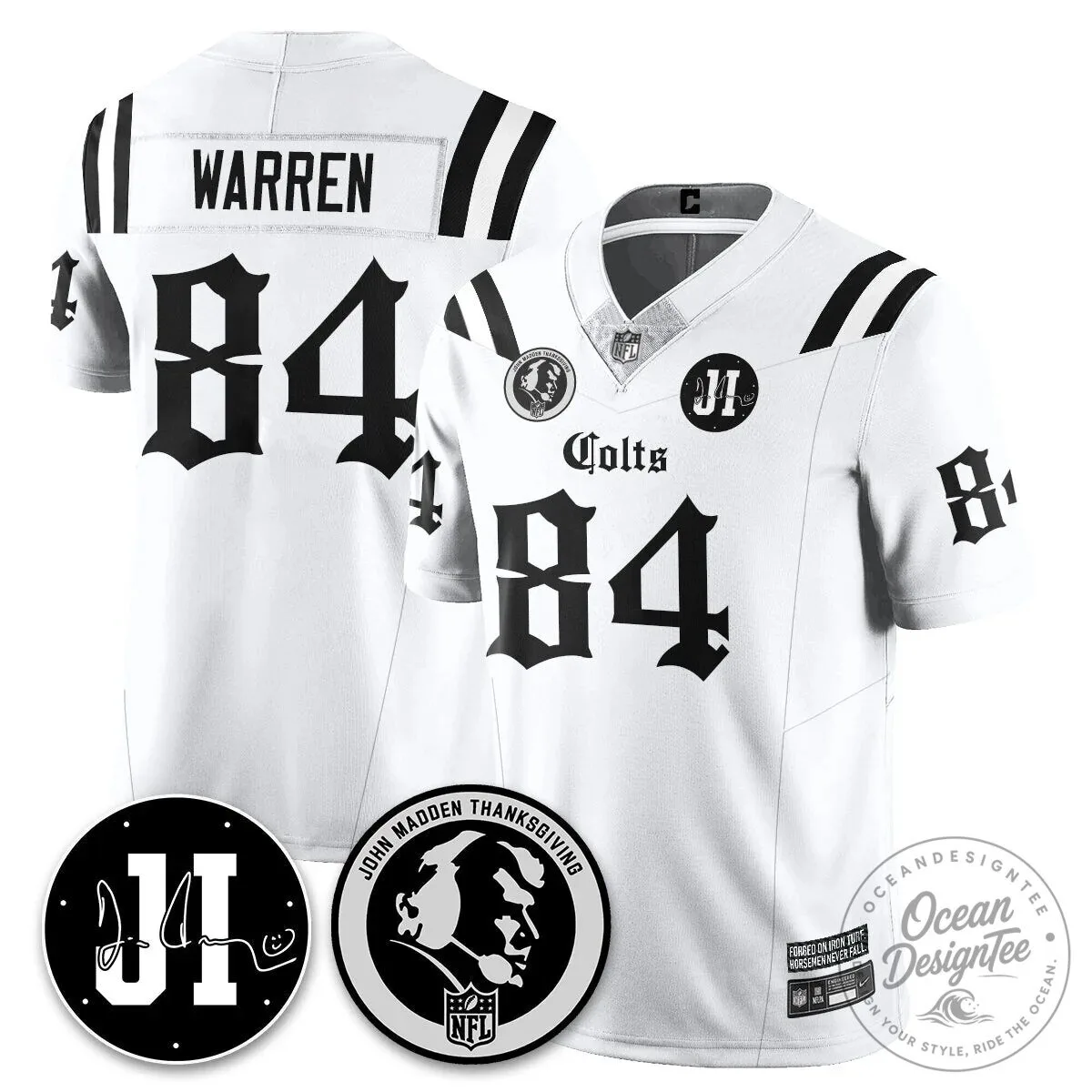 John Madden Thanksgiving Indianapolis Colts Football Jersey 53 John Madden Thanksgiving Indianapolis Colts Football Jersey