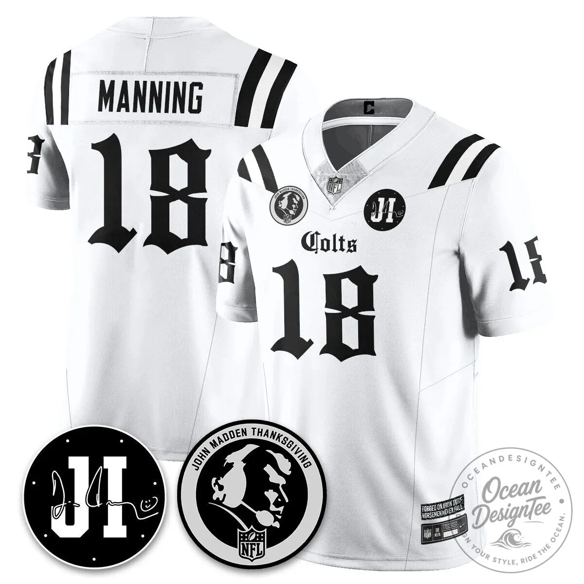John Madden Thanksgiving Indianapolis Colts Football Jersey 54 John Madden Thanksgiving Indianapolis Colts Football Jersey