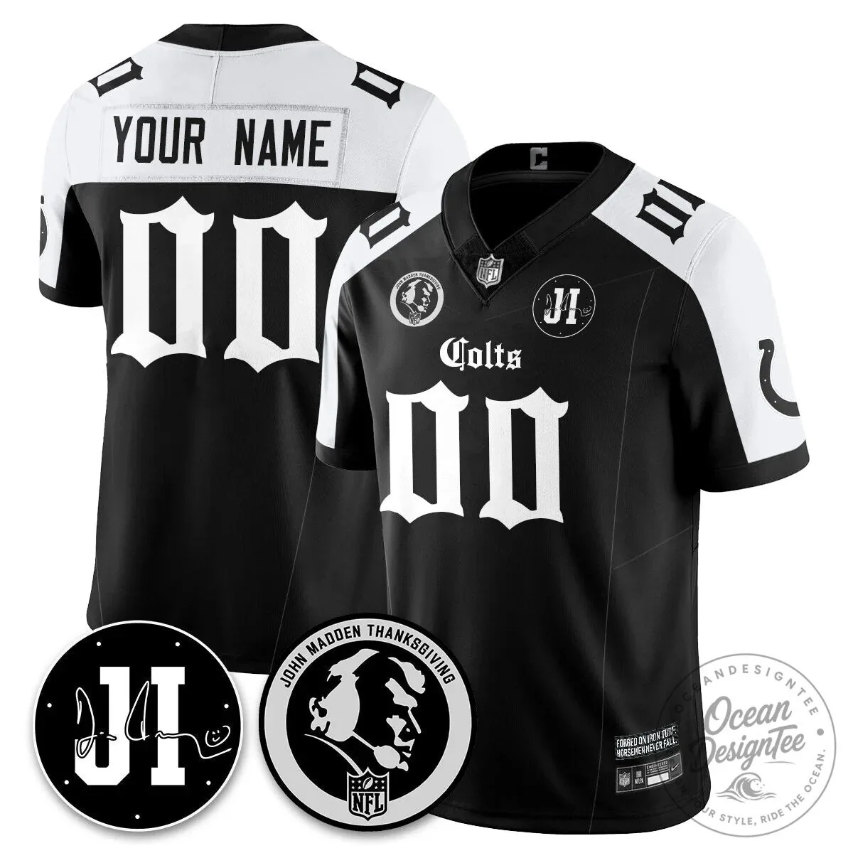 John Madden Thanksgiving Indianapolis Colts Football Jersey 55 John Madden Thanksgiving Indianapolis Colts Football Jersey